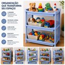 Ver imagem 6 de Estante Azul 3 Andares Multiuso Organizador Brinquedos Polipropileno Modular Fruteira Porta
