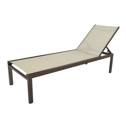 Chaise Cadeira Espreguiçadeira Gaivota Piscina Resistente Sol e Chuva Marrom