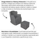 Ver imagem 5 de Poltrona Amamentação Cadeira Reforçada Balanço e Puff Lile Suede:cinza