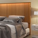 Ver imagem 5 de Cabeceira para Cama de Casal com LED Duo Marrom
