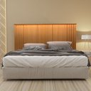 Ver imagem 2 de Cabeceira para Cama de Casal com LED Duo Marrom