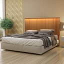 Ver imagem 4 de Cabeceira para Cama de Casal com LED Duo Marrom
