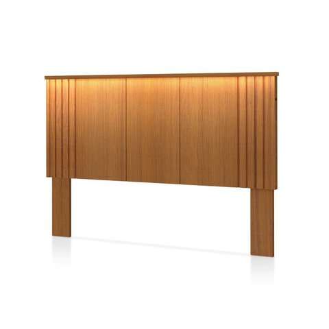 Cabeceira para Cama de Casal com LED Duo Marrom