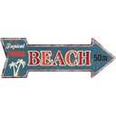 Ver imagem 1 de Retro Placa Decorativa 16x25x,2cm Metal Azul Seta
