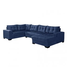 Sofá de Canto 6 Lugares com Chaise Bia Império Estofados - 5