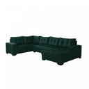 Ver imagem 5 de Sofá de Canto 6 Lugares com Chaise 3,42m Suede Verde Bia 