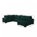 Ver imagem 4 de Sofá de Canto 6 Lugares com Chaise 3,42m Suede Verde Bia 