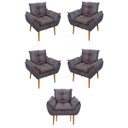 Ver imagem 1 de Kit 05 Poltrona Sofá Sala, Quarto, Escritório – Balaqui Decor Cor:cinza