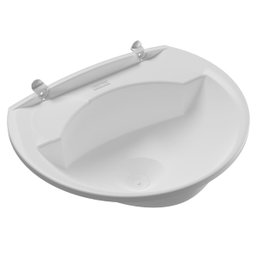Pia Banheiro 8l + Torneira Branca + Sifão Sanfonado + Engate Flexível + Veda Rosca + Broca - 3