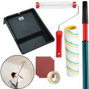 Ver imagem 1 de Rolo de Pintura Poliamida Lã Baixa + Suporte Garfo Gaiola + Bandeja 2,7l + Cabo Extensor 2m
