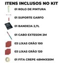 Ver imagem 2 de Rolo de Pintura Poliamida Lã Baixa + Suporte Garfo Gaiola + Bandeja 2,7l + Cabo Extensor 2m