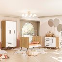 Ver imagem 6 de Jogo Quarto Infantil Q Encanto Retrô 3 Peças Berço Cômoda Guarda Roupa Qmovi