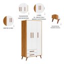 Ver mais imagens de Jogo Quarto Infantil Q Encanto Retrô 3 Peças Berço Cômoda Guarda Roupa Qmovi