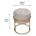 Puff Decorativo Estofado Capitonê Cores em Ferro Dourado:bege (off-white) - 2