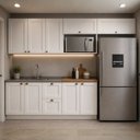 Ver imagem 1 de Cozinha Olivia 5 Peças com Balcão 120cm Flex e Nicho Micro-Ondas Poliman Móveis
