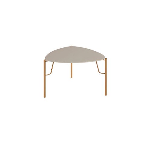 Mesa Lateral de Apoio P/ Sala 51cm Multiuso com Pés em Metal Cor:grigio com Dourado