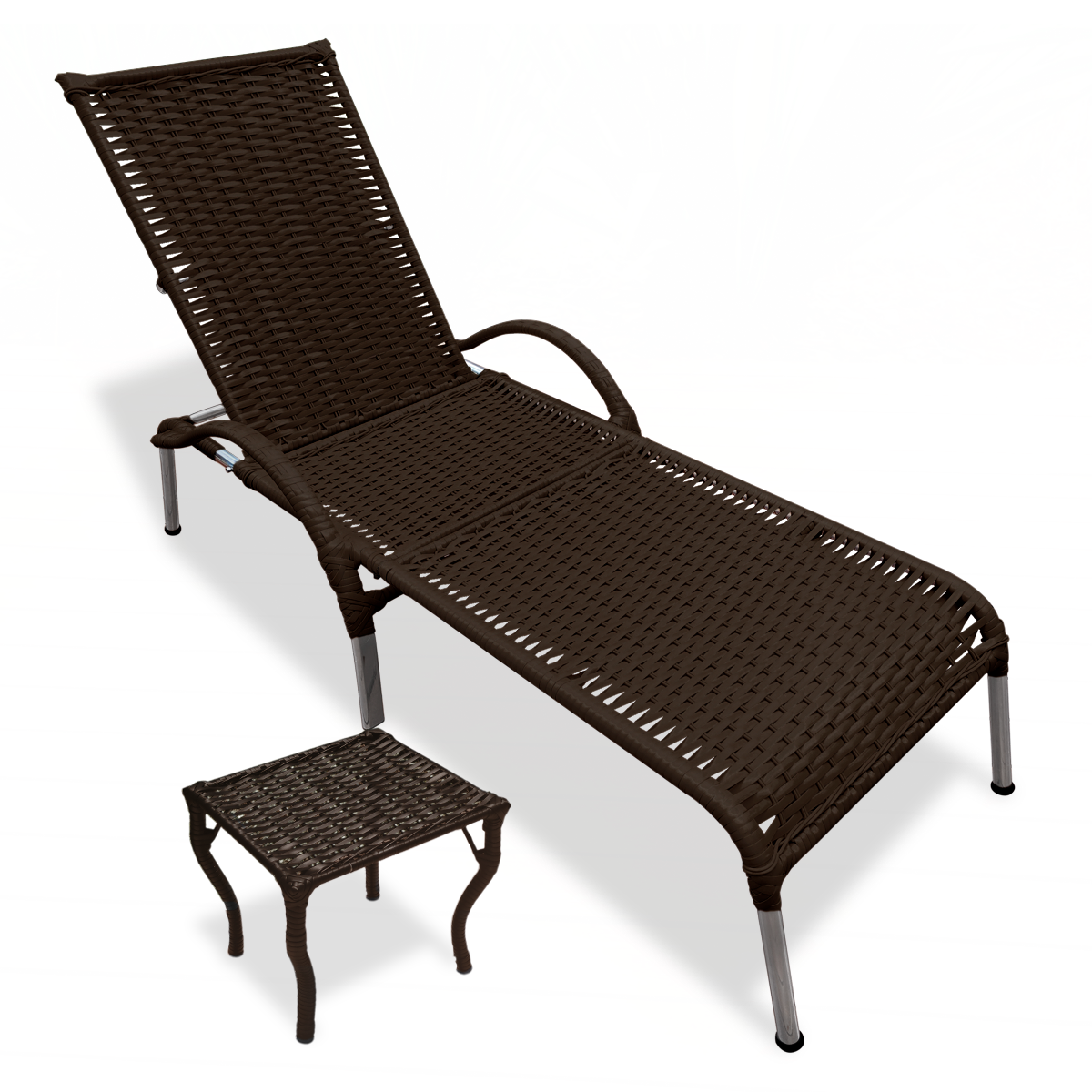 2 Cadeiras Fibra Sintética Regulável P/ Varanda Julia + Mesa Cor:marrom - 8