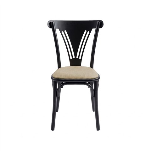 Cadeira Paris Luxo Sala de Jantar Cozinha Gourmet Estrutura Aço Conforto Premium - Preto/Bege