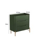 Ver imagem 2 de Mesa de Cabeceira com 3 Gavetas 70cm Pés em Metal 100% MDF