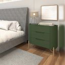 Ver imagem 3 de Mesa de Cabeceira com 3 Gavetas 70cm Pés em Metal 100% MDF