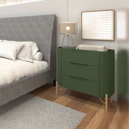 Mesa de Cabeceira com 3 Gavetas 70cm Pés em Metal 100% MDF - 3