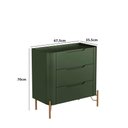 Ver imagem 3 de Mesa de Cabeceira com 3 Gavetas 70cm Pés em Metal 100% MDF