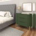 Ver imagem 1 de Mesa de Cabeceira com 3 Gavetas 70cm Pés em Metal 100% MDF