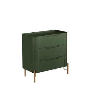 Mesa de Cabeceira com 3 Gavetas 70cm Pés em Metal 100% MDF
