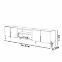 Ver imagem 5 de Rack para Sala de Estar TV 85 pol com LED Pés Industrial 243cm Novare C04 Off White Matte Freij