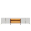 Ver imagem 2 de Rack para Sala de Estar TV 85 pol com LED Pés Industrial 243cm Novare C04 Off White Matte Freij
