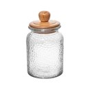 Ver imagem 2 de Pote de Vidro Martelado com Tampa de Bambu 1l