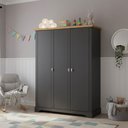 Ver imagem 1 de Guarda Roupa Infantil 3 Portas Toledo Cinza