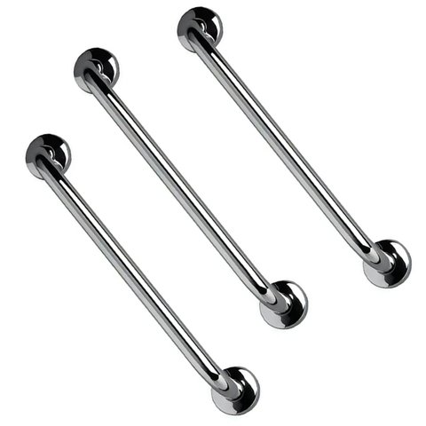 Barra de Apoio 60cm Inox Kit 3 Unidades Idoso Banheiro Box Deficiente Cadeirante Acessibilidade Supo