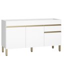 Ver imagem 1 de Balcão Gabinete de Pia 150 Cm 3 Portas sem Tampo Kits Paraná Branco Supremo Branco-supremo