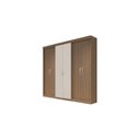 Ver imagem 3 de Guarda Roupa Casal 6 Portas 2 Gavetas Grécia Marrom/Nogueira/Off White