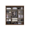 Ver imagem 2 de Guarda Roupa Casal 6 Portas 2 Gavetas Grécia Marrom/Nogueira/Off White