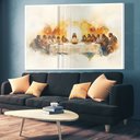 Ver imagem 1 de Quadro Decorativo Santa Ceia Aquarela Sala Quarto Casa Escritório