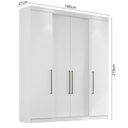 Ver imagem 5 de Guarda Roupa Casal 4 Portas e 4 Gavetas Berlim Branco
