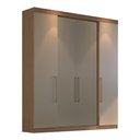 Ver imagem 2 de Guarda Roupa Casal 4 Portas e 4 Gavetas Berlim Nogueira/Fendi Marrom