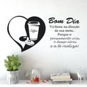 Ver imagem 1 de Adesivo de Parede Decorativo Frase Mensagem de Bom Dia Café