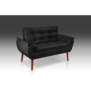 Namoradeira Opala Suede Preto- RV Decora