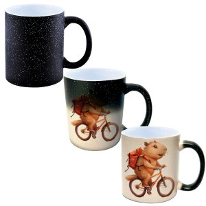 Caneca Mágica Glitter Muda de Cor Y2 Capivara Menino Bicicleta 3