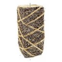 Ver imagem 1 de Porta Vela Aramado 20x8cm Retang Cor Chumbo C/prateado Ratan Fino G/glitter Opp