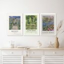 Ver imagem 2 de Kit 3 Quadros Decorativos Artes de Monet 24x18cm:madeira Branca