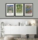 Ver imagem 1 de Kit 3 Quadros Decorativos Artes de Monet 24x18cm:madeira Branca