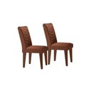 Ver imagem 3 de Conjunto: Mesa de Cozinha Jade Tampo Madeirado C/ Vidro Canto Curvo 180x90 e 6 Cadeiras Londrina