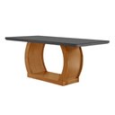 Ver imagem 6 de Conjunto: Mesa de Cozinha Jade Tampo Madeirado C/ Vidro Canto Curvo 180x90 e 6 Cadeiras Londrina