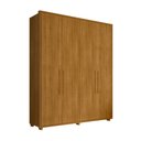Ver imagem 2 de Guarda-Roupa Casal 4 Portas 3 Gavetas 100% MDF com Pés Greco Marrom/Cumaru