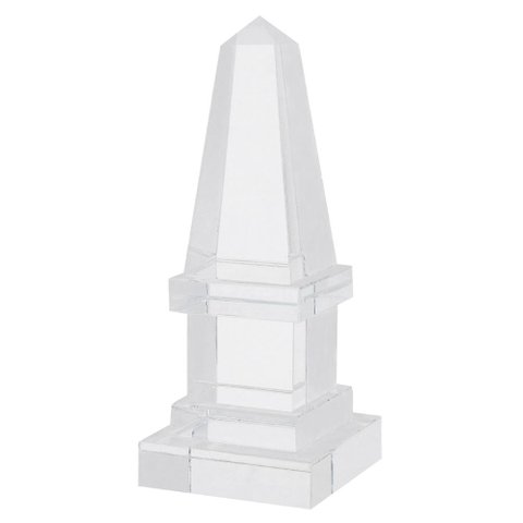 Escultura Torre Decor em Cristal Transparente 20cm