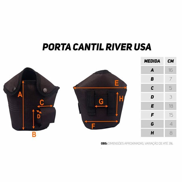 Kit River Cantil + Porta Cantil USA sem Presilha Preto - 5